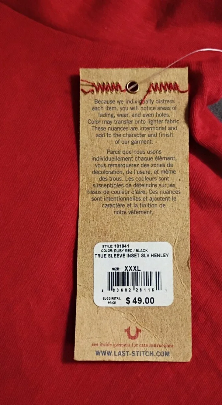 True Religion Ruby Red Henley